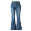  Women  Elastic Plus Loose Denim Pocket Casual Boot Cut Pant  Jeans