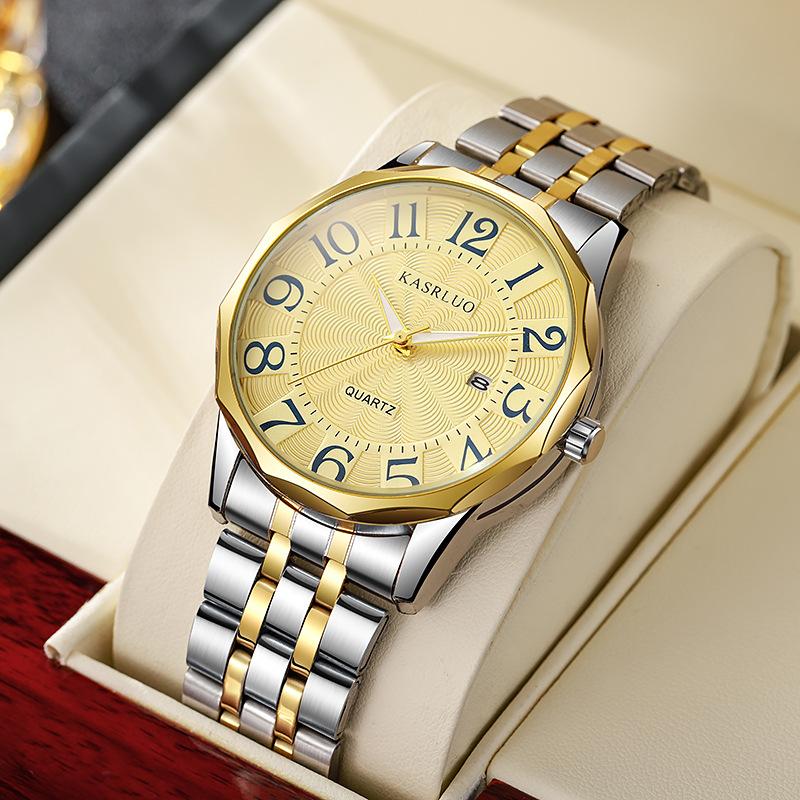 Casaro Elderly Men'S Watch Business Simple Fashion Calendar Steel Belt Waterproof Men'S Watch Exquisite Large Dial