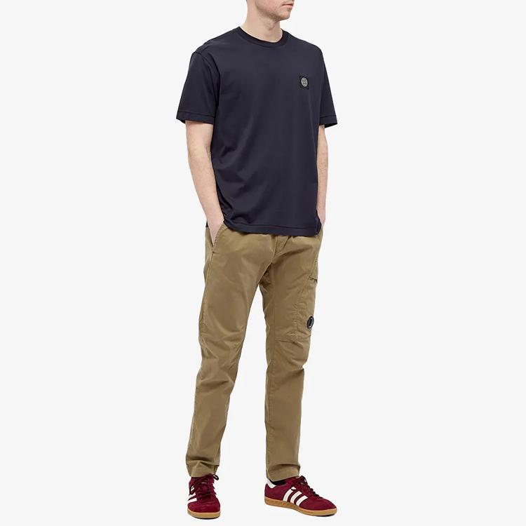 Stone Island Patch Logo T-Shirt Navy Men Tops Blue 741524113-V0020