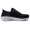 Skechers DLux Walker 2.0 Slip-Ins Comfortable Minimalist Fabric Synthetic Leather Cushioning Low-Top Running Shoes Men Sneakers Black Gray 232446-BKGY