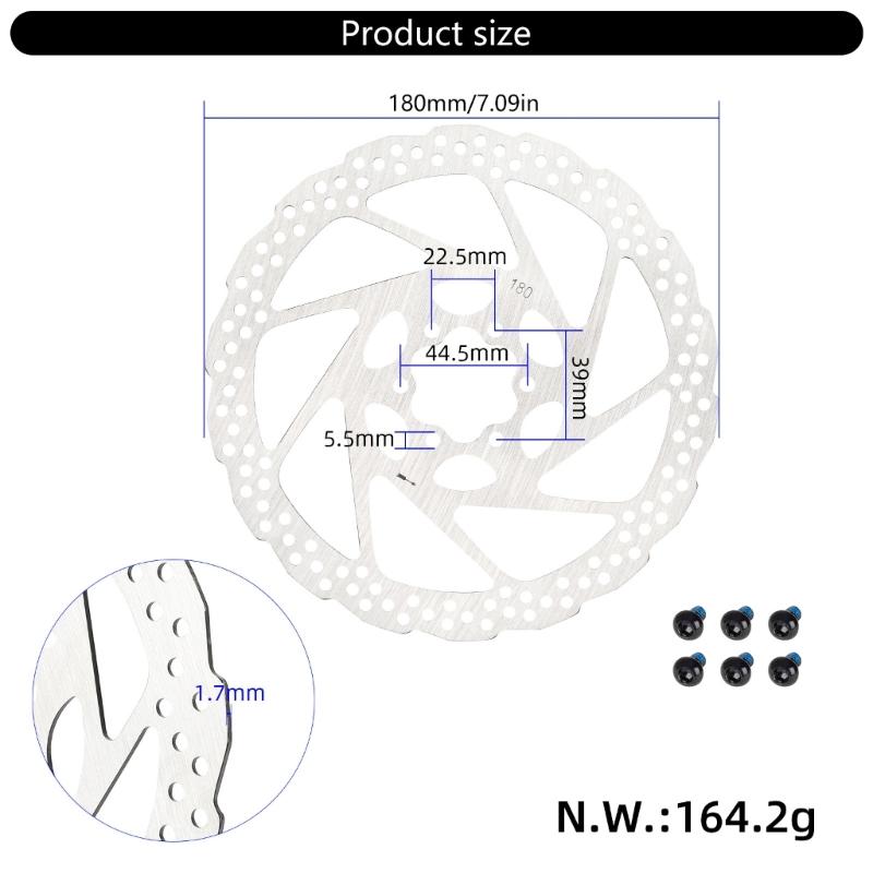 Stainless Steels Bike Disc Brake Rotor with Screws Disc Brake Adapter Road Bike Brakes Rotor Cycling Accessories