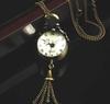 Vintage  Quartz Ball Glass Pocket Watch Necklace Chain Steampunk          