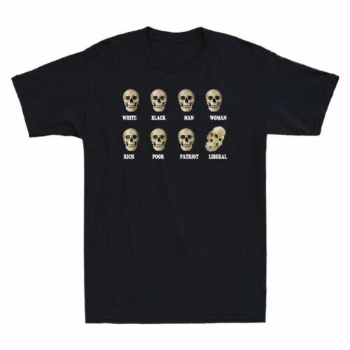 Skull Anti Liberal Funny Skull Skeleton Lover Gift Vintage Men s Cotton T-Shirt XS