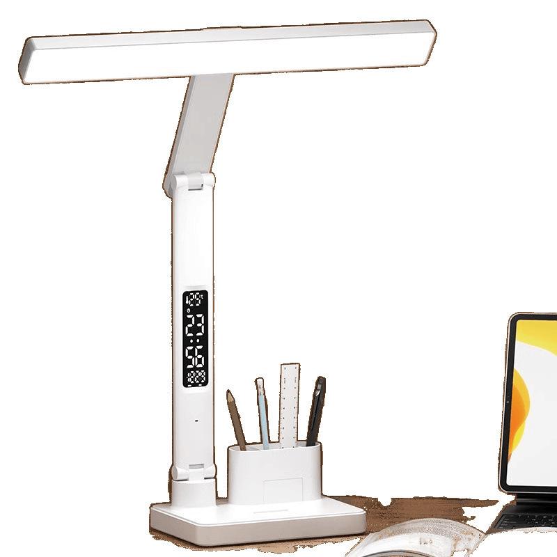 Rechargeable Eye-Protection Desk Lamp with Clock for Children and College Students