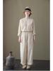 Women's Three-Season Retro Elastic Waist Wide-Leg Pants - Simple and Stylish In Raw Embryo Color
