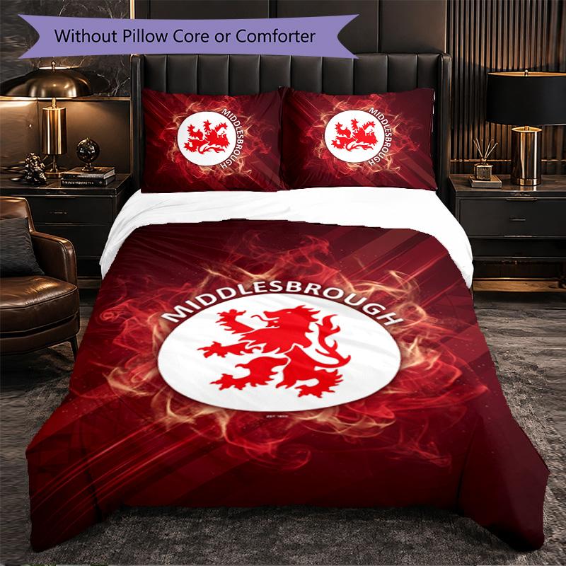 Biancheria da letto a tema Middlesbrough Set 3 pezzi Copripiumino Biancheria da letto decorativa per camera da letto di adolescenti Decorazione per la casa