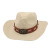 New adjustment soft denim straw hat ethnic style big brim top hat men's and women's outdoor sun hat