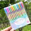 6/12 Pcs Neons Gel Pen Rainbow Ballpoint Pen Colorful Rainbow Pen Decorative Pen Stationery Supplies for Adult Student