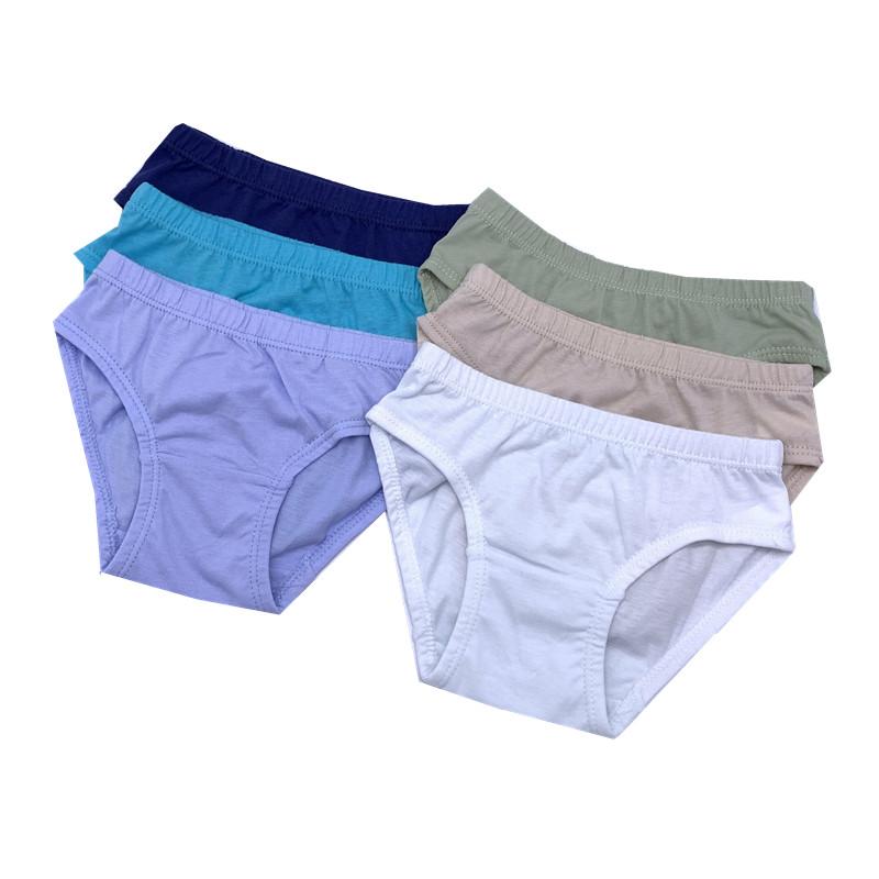 6Pc/lot Mix Colors Baby Boys Briefs Panties Solid Color Underwears