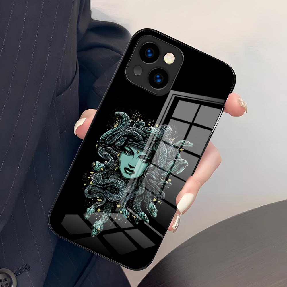 

M-Medusa Mythology Phone Case For IPhone 17 Pro Max 15 Pro 16 14 Plus 12 13 Mini 11 Pro Shockproof Glass Cover iPhone12 Pro