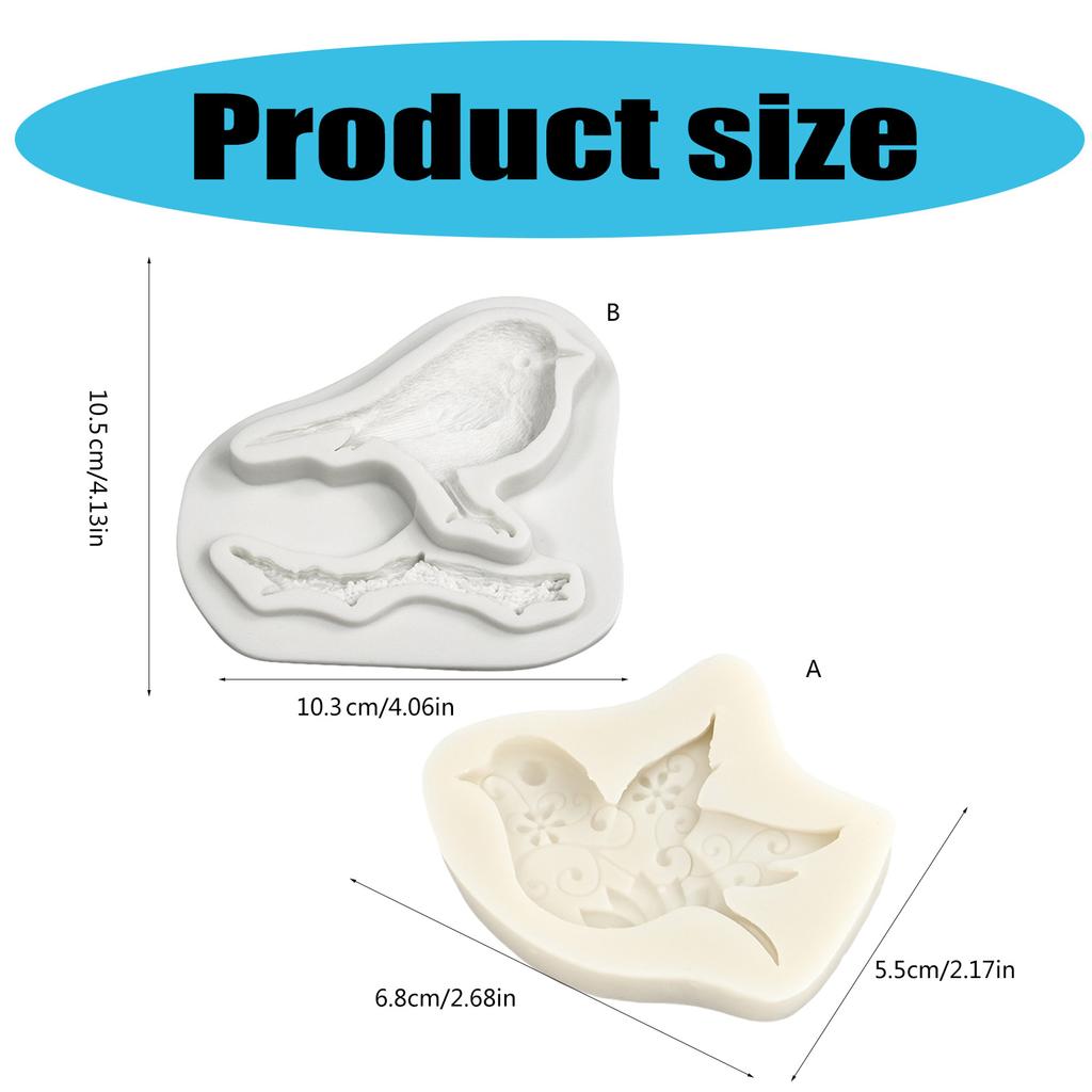 Bird Pattern Silicone Molds Making Fondant Cake Molds Decorating Baking Tool for Making Chocolate Fondant Dessert