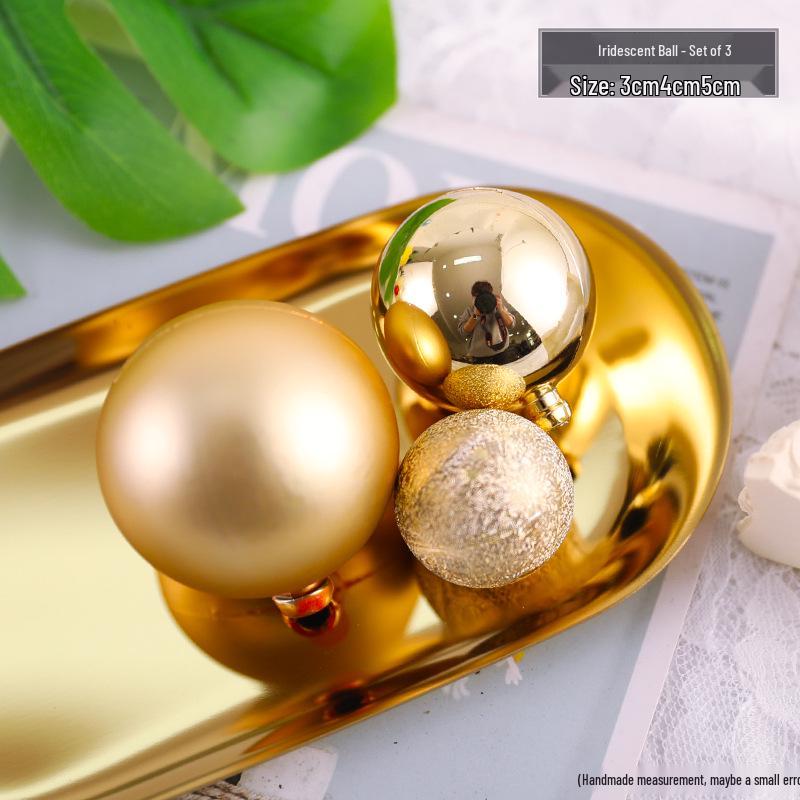 Festive Frosted Gold & Silver Ball Cake Decoration - Christmas & Birthday Iridescent Ornaments Topper