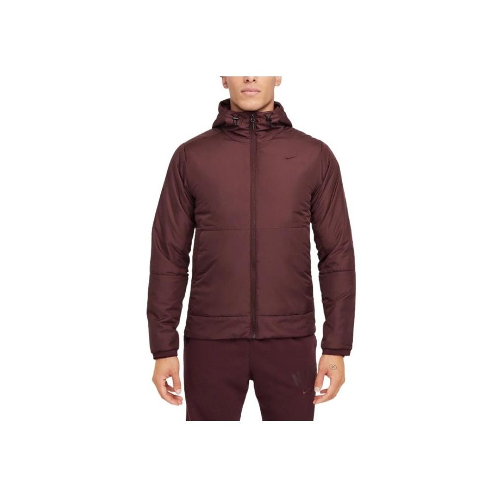 Nike Solid Color Hooded Long Sleeve Cotton Jacket Men Jackets Burgundy FB7545-652