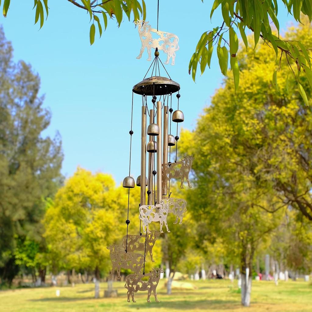 Cow Wind Chimes for Outside,Cow Gifts for Women Men,Metal Decor