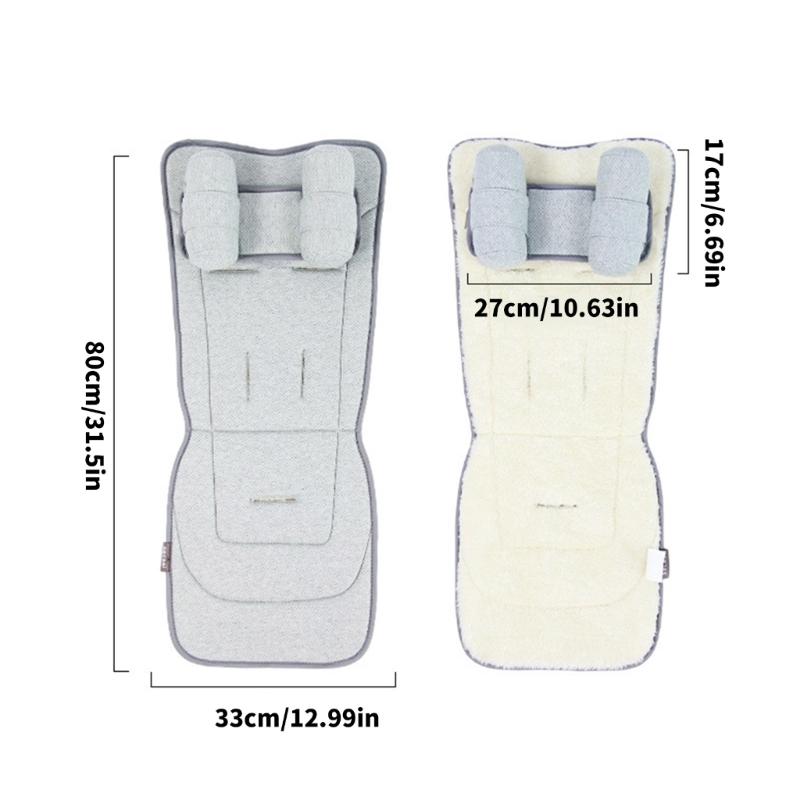 Moisture Wicking Strollers Cushion Reversible Polyester Fabric Easy Installation No Tool Needed Baby Cart Accessory