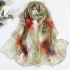 Floral Printing Thin Scarf Sun Protection Wrap Headscarf  for Beach and Sun Protection