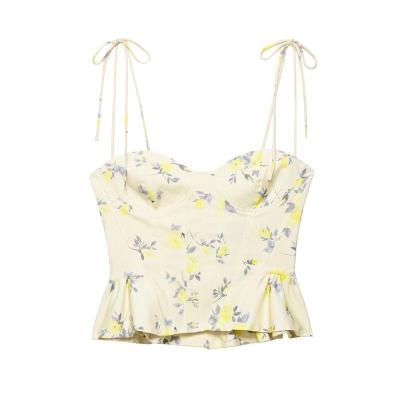 Kaslead New Women Clothes Western Style Simple and Versatile Flowers Print Poplin Top 3152115 119