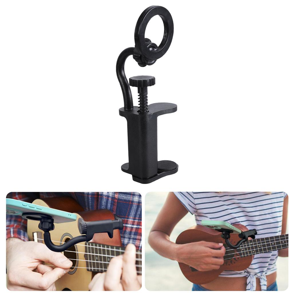 Guitar Phone Holder Strong Magnetic Musical Instrument Phone Stand Nonslip Ukulele Phone Bracket Easy to Install