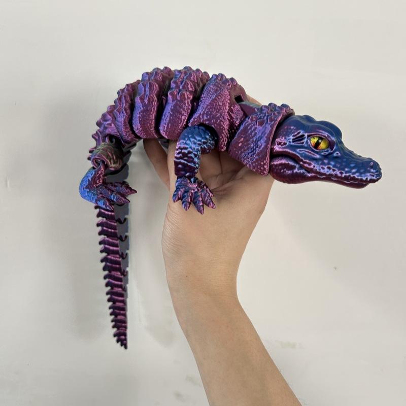 30/38Cm Hot Room Decoration 3D Printed Crocodile Articular Movable Funny Gifts Rotatable Office Home Desktop Decorations Crafts