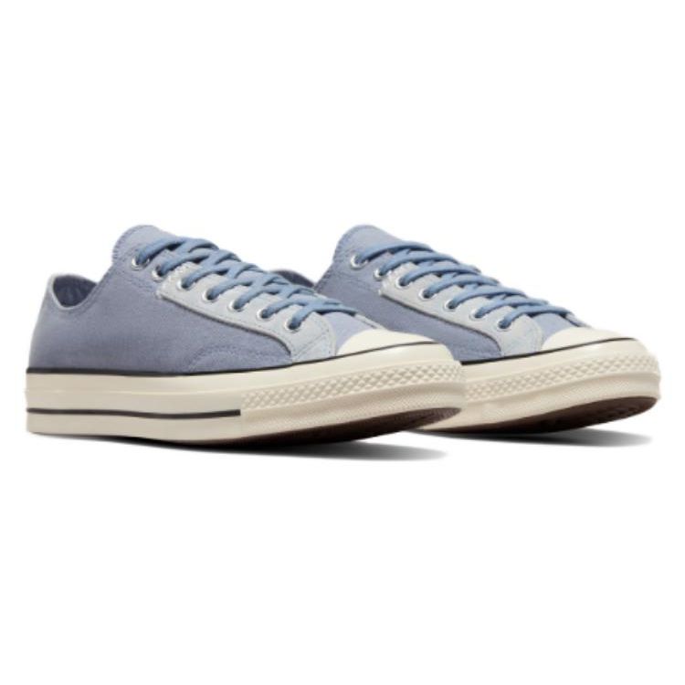 Converse Strapazierfähige Stoßdämpfende Low-Top Canvas Schuhe Unisex Sneaker Grau Blau A06539C