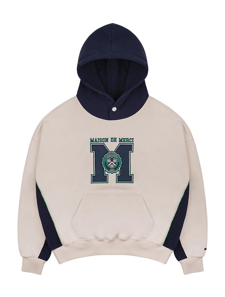 Unisex Maison Symbol Rugby Snap Hoodie Cream (Fcd1Ts102M)