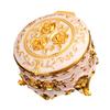 Retro Metal Enamel Jewelry Holder Elegant Desktop Decorative Box With Spacious Interior For Gemstones Storage