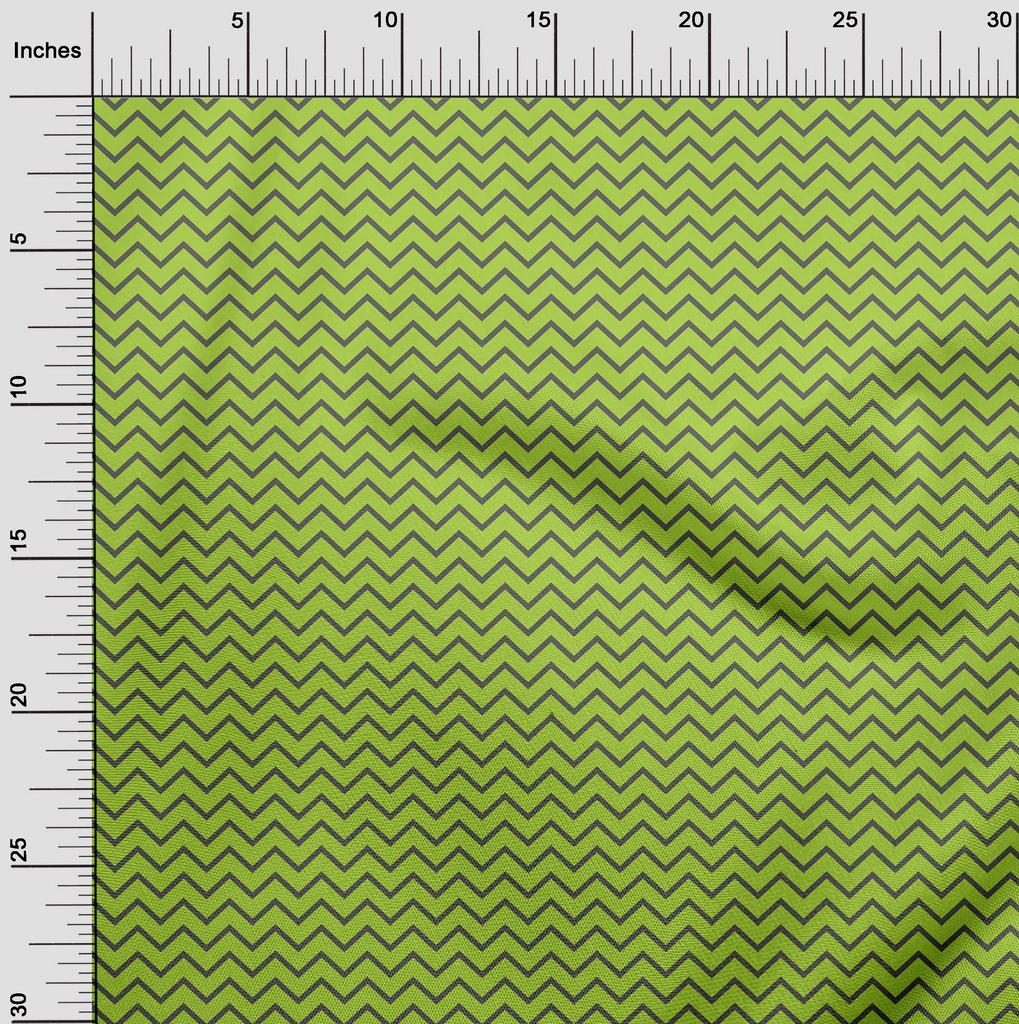 oneOone Bumbac Elastic Verde Material Chevron Proiecte Artizanale Decor Material Imprimat La Yard 40 Inch