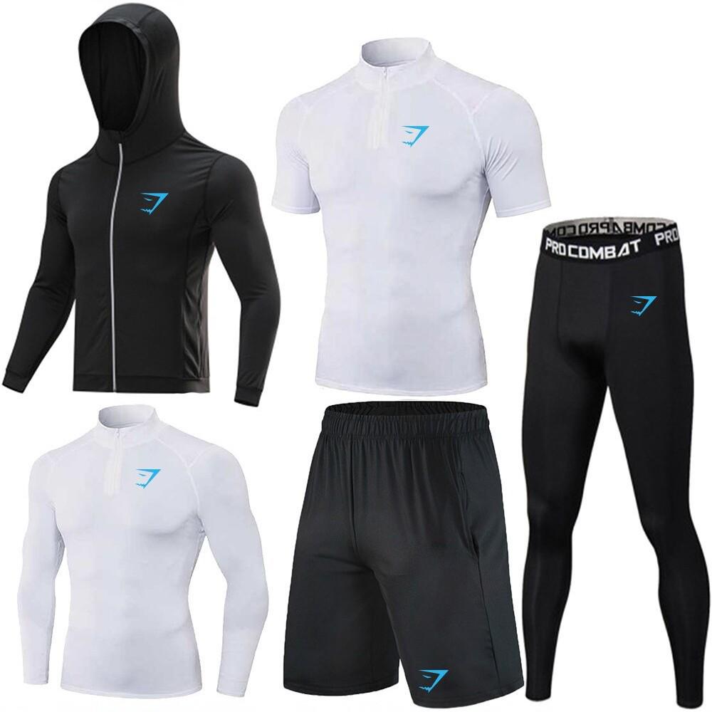Set di Polo Elasticizzate ad Asciugatura Rapida da Uomo GYMSHARK - Abbigliamento Sportivo Traspirante, Aderente per Allenamento e Corsa con Protezione Solare