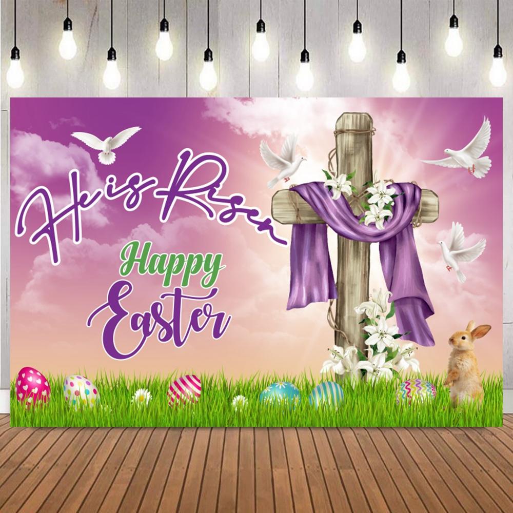 Christian Cross Easter Photography Backdrop Easter Religious Heaven Crucifix Jesus Resurrection Portrait Photo Background Props5