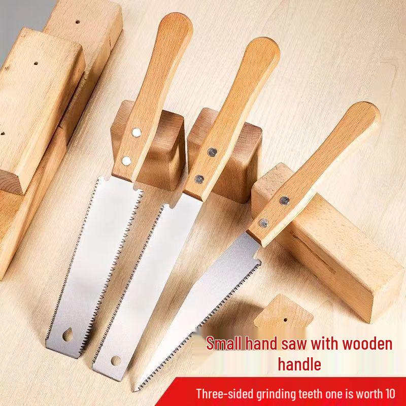 Japanese SK5 Alloy Double-Sided Hand Saw - Ultra-Fine Teeth, Wooden Handle, Manual Tree & Woodworking Tool