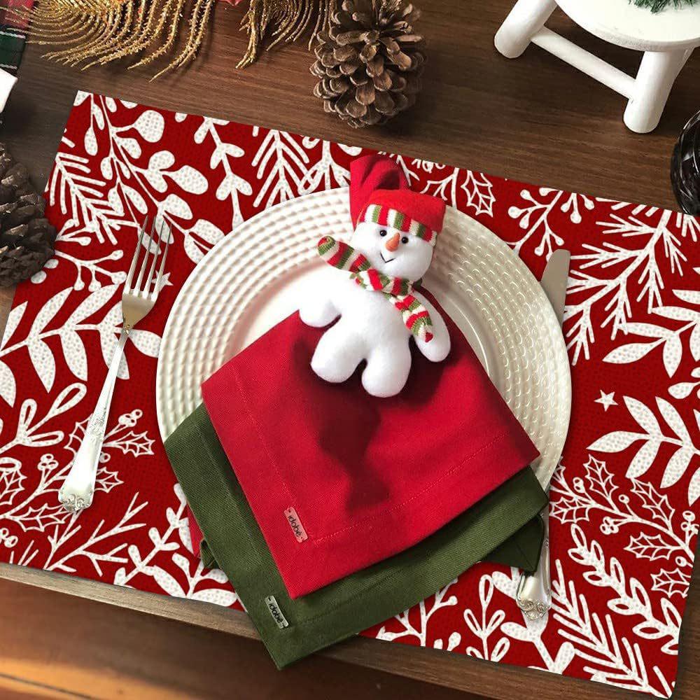 Christmas Placemat Set with Plate & Cup Insulation - Holiday Decorative Table Mats