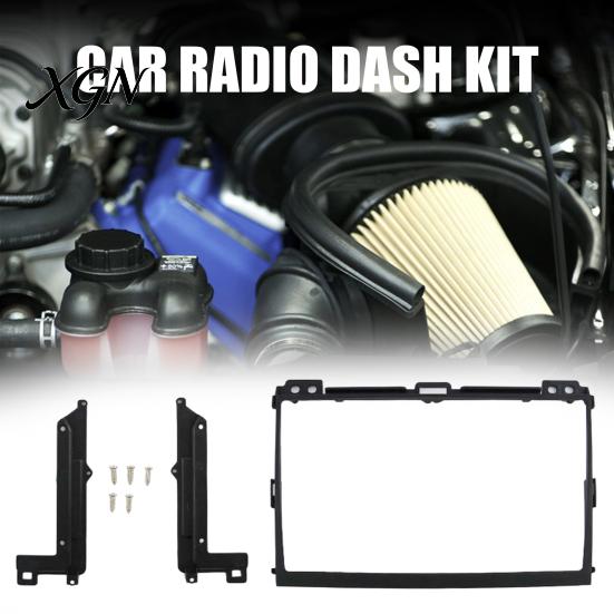 Car Stereo Mounting Panel 9 Inch Radio Dash Kit for Toyota 2009 Prado 120, Installation Double Din Trim Fascia with Brackets Screws, Center