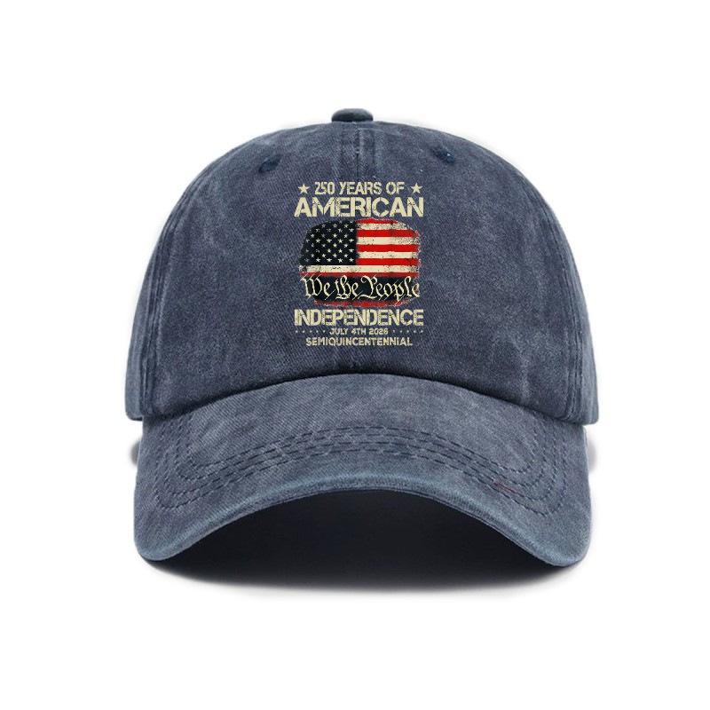 Versatile trend American flag print washed old soft top baseball cap Unisex sunshade baseball cap