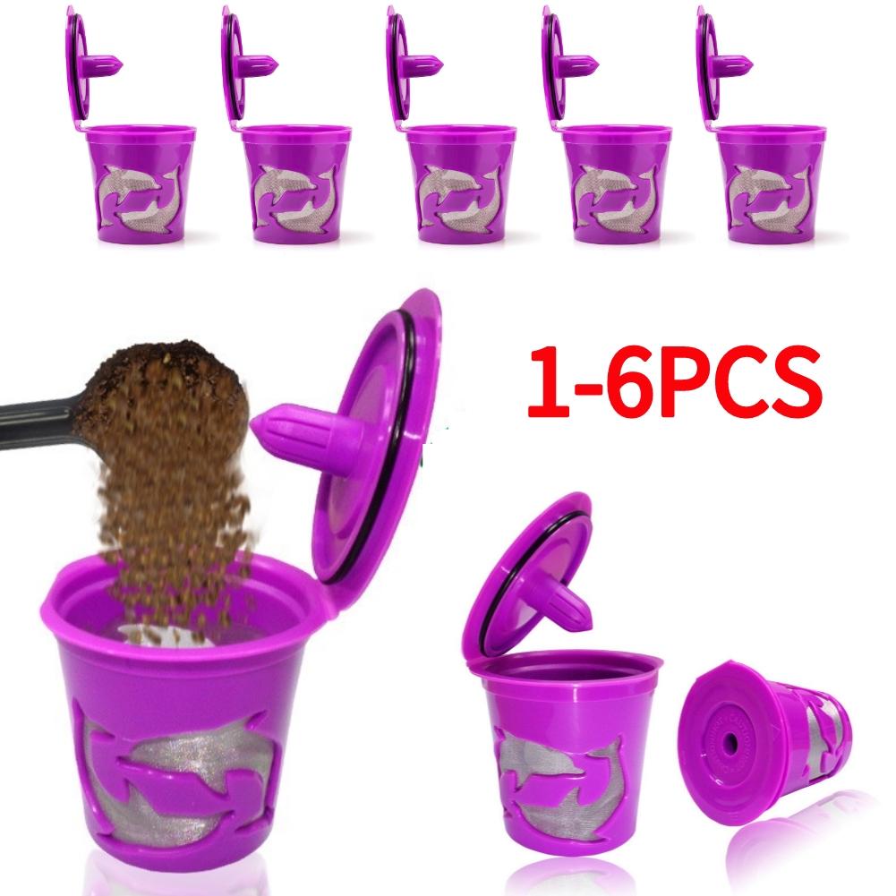 

1/2/4/6 шт. Многоразовые корзины для фильтров K-cup, многоразовые фильтры для кофейных капсул для кофемашин KEURIG 2.0/1.0/MINI PLUS
