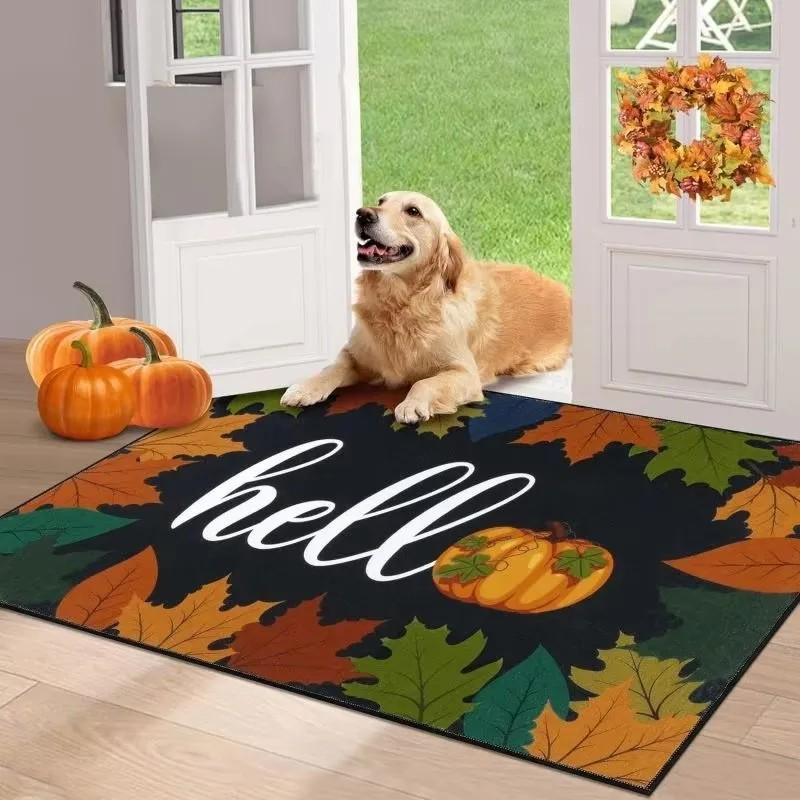 

Larch Welcomes Anti-Slip Entrance Door Carpets, Bedroom Bathroom Floor Mats, Farm Autumn Home Decoration Carpets 40X60CM(1.3X2FT