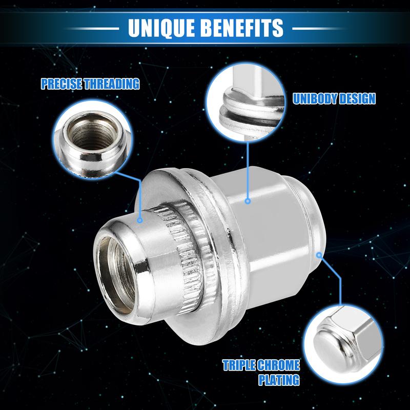 UXCELL Auto 10 Pcs Wheel Lug Nuts Vehicle M12x1.25 Nuts Carbon Steel Tire Lugnuts 40224JK00A for Nissan 370Z 2009-2015