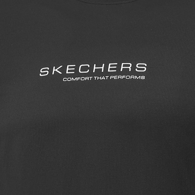 Skechers Performance Elastic Moisture-Wicking Quick-Dry Breathable Cool Short Sleeve T-Shirt Men Tops Carbon-Black P225M170-0018