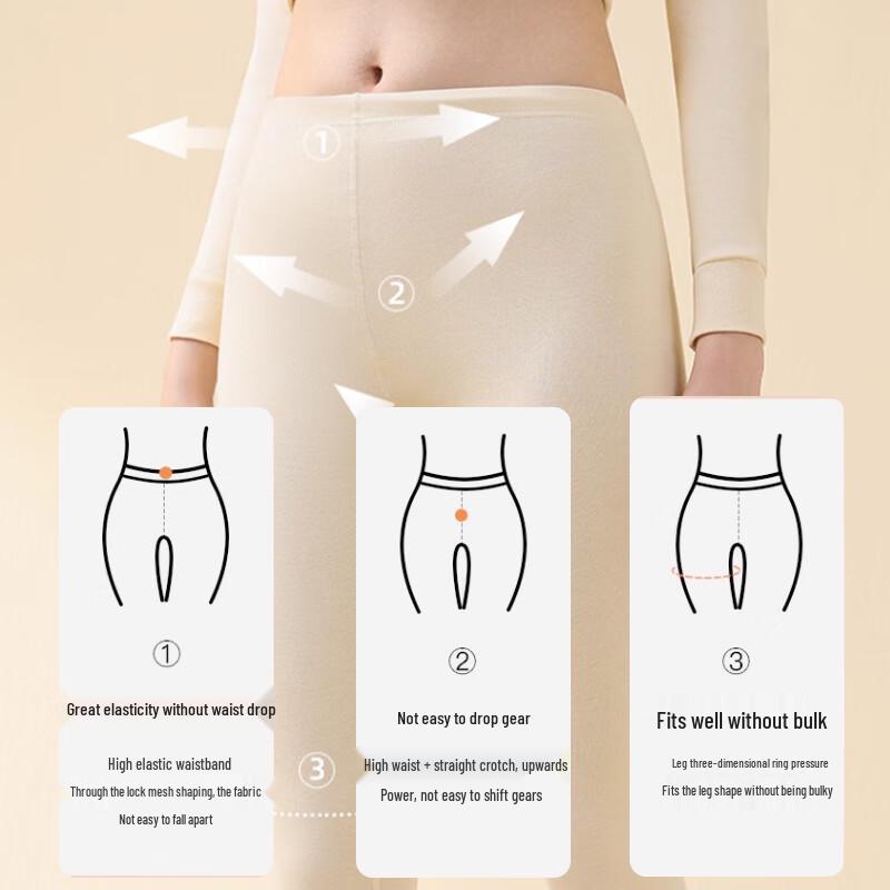 Women's 100% Cotton 10A Anti-Bacterial Thermal Leggings - 2 Pack