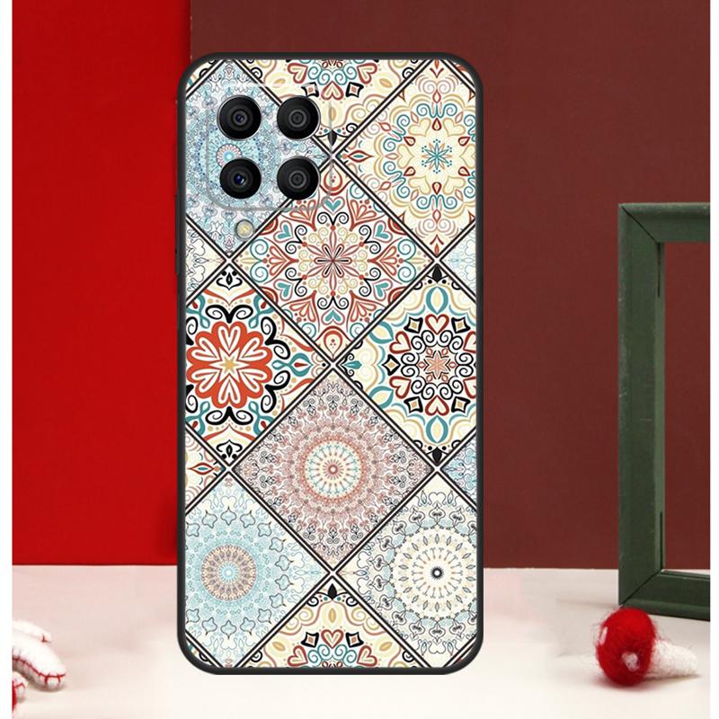 Vintage Retro Lattice Flower Case For Samsung Galaxy M13 M53 M56 M52 M32 M16 M11 M21 M31 M35 M12 M14 M15 M36 M55 M34 M54