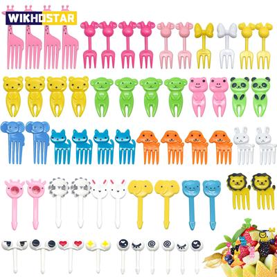 10Pcs/set Animal Fruit Fork Bento Lunch Food Grade Plastic Mini Cartoon Kids Cake Fruit Toothpick Bento Accessories Party Decoration
