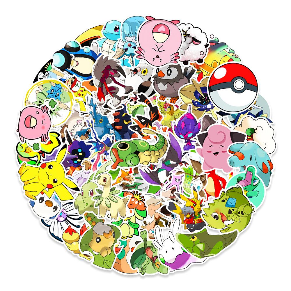 

100 Pokemon Graffiti Stickers Car Luggage Balance Vehicle Skateboard Decorative Stickers