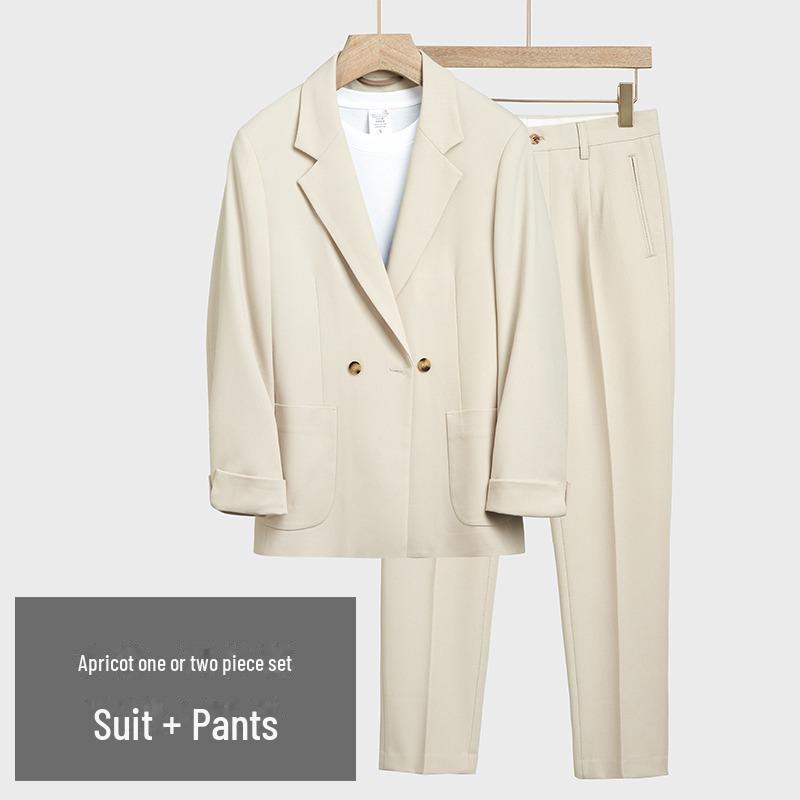 

Мужская повседневная серо-зеленая куртка в корейском стиле - модный свободный костюм на весну/осень XXL абрикосовый