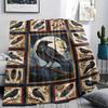 Crow Print Flannel Blanket, High quality Comfortable for All Seasons, Home Decor, Warmth and Comfort, Perfect for Christmas Gifts47