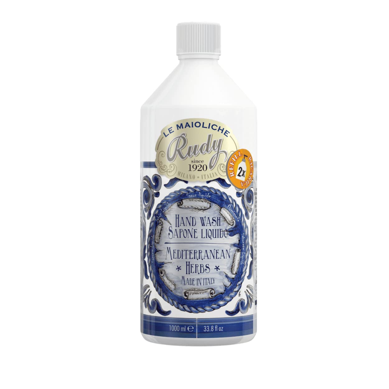 

Rudy Le Maioliche Liquid Soap Refill Mediterranean Herbs синий