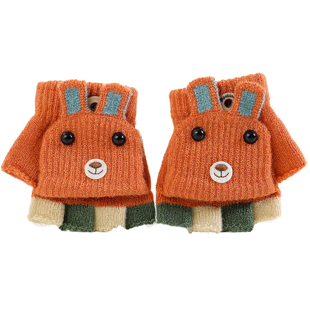 eigenn Knit Gloves for Boys and with Mitten Cold Perfect for Playing in the and More Kids' Babies, Girls, Covers, Half-Finger, Protection, Warm, Snow,