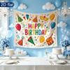 Birthday Gifts Polyester Fabric Celebration Banner, Polyester Backdrop for Home Decor & Party Supplies