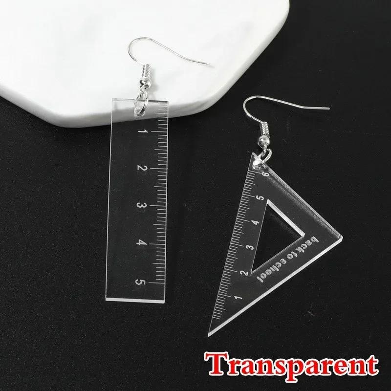New Women Fashion Ruler Acrylic Earrings Creative Triangle Drop Dangle Funny Jewelry For Women Gift Accessories For Girls