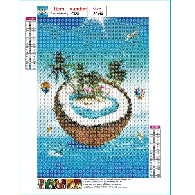 5D Diy Diamond Painting Interesting Island Cross Stitch Set Full Diamond Embroidery Mosaic Art Picture of Rhinestones Decor Gift