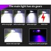 1000 Lumen RGB LED Taschenlampe mit buntem Seitenlicht Wiederaufladbares Arbeitslicht Magnetischer Clip an Tasche Licht Notfall Arbeit