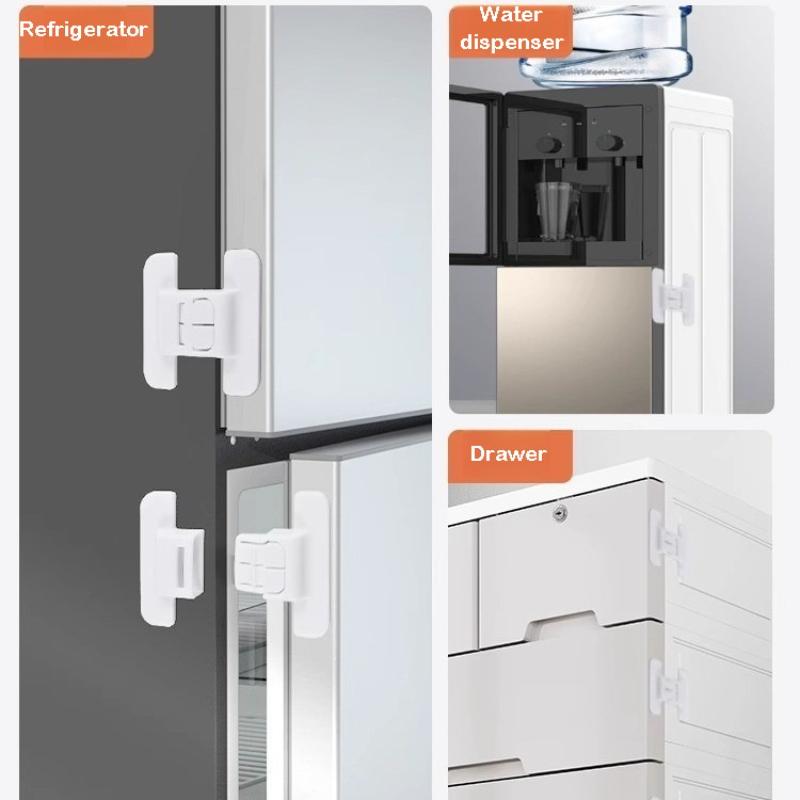 2Pcs Safety Refrigerator Lock Cabinet Door Locker Buckle Home Kids Security Protection Anti-Open Water Dispenser Locks